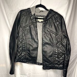 faux leather sweathirt/jacket